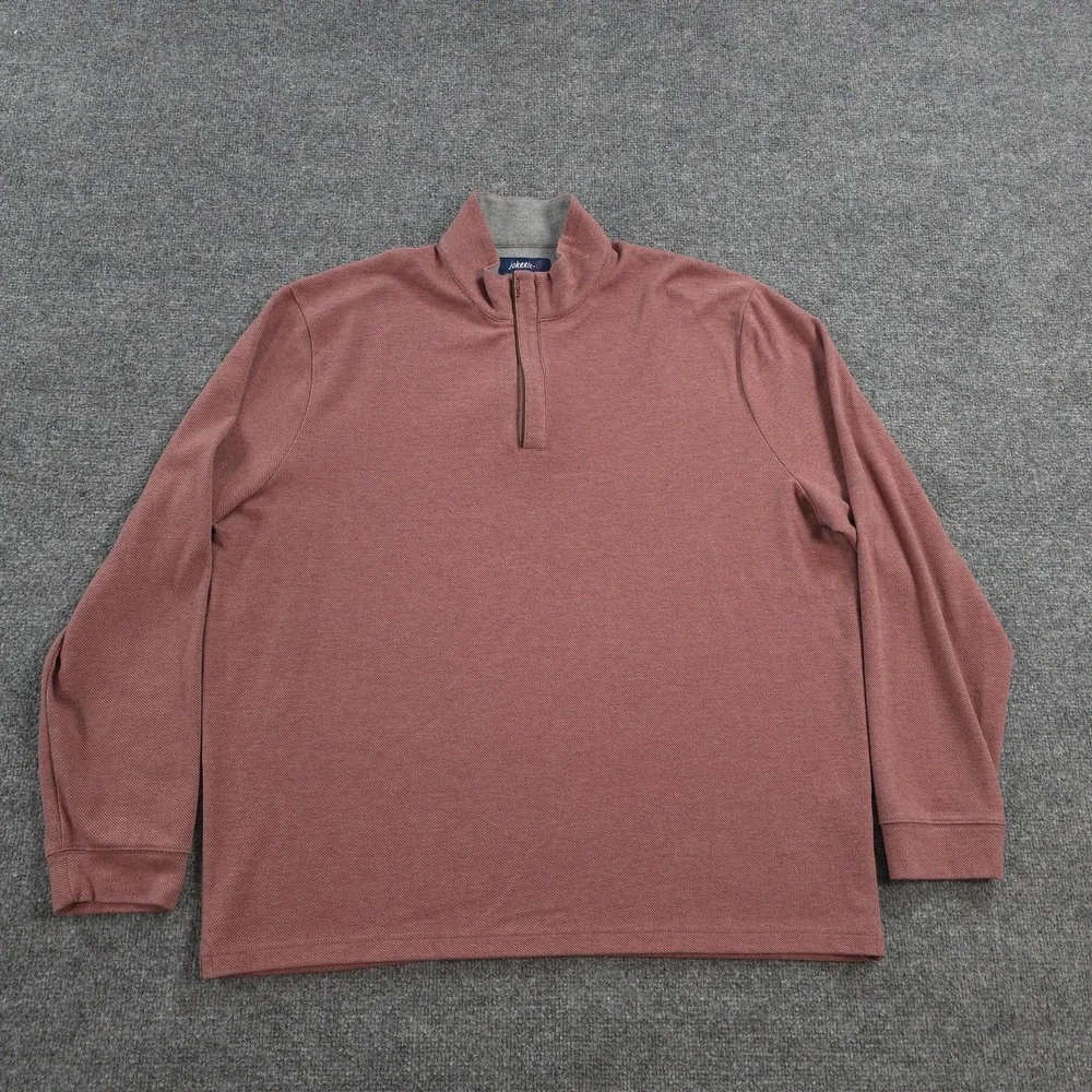 Johnnie O Sweater Mens 2XL Maroon Emerson 1/4 Zip Mock Neck Pullover Preppy